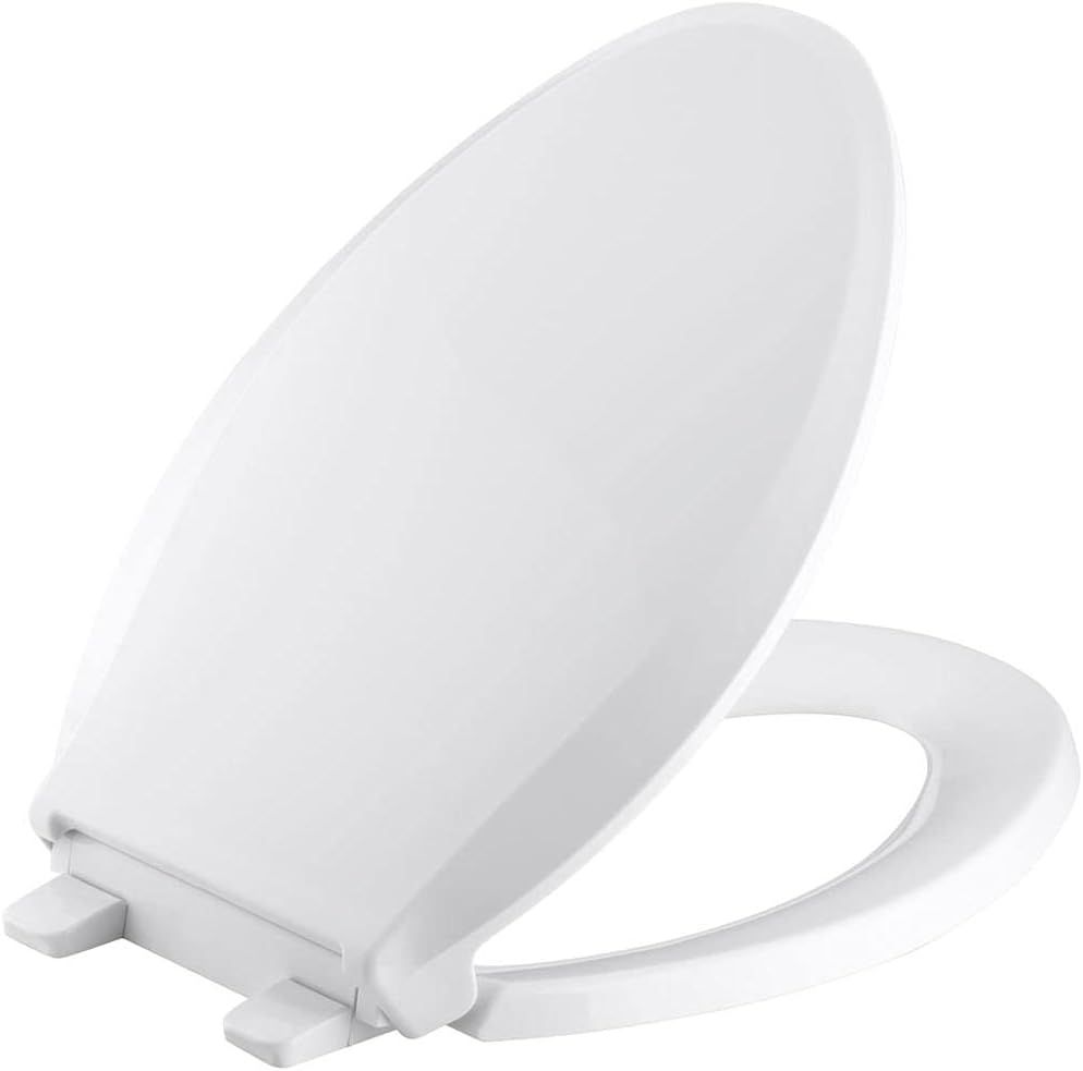 White Elongated Slow Close Plastic Toilet Seat