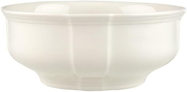 White Ceramic Round Serving Bowl for Salads and Pasta