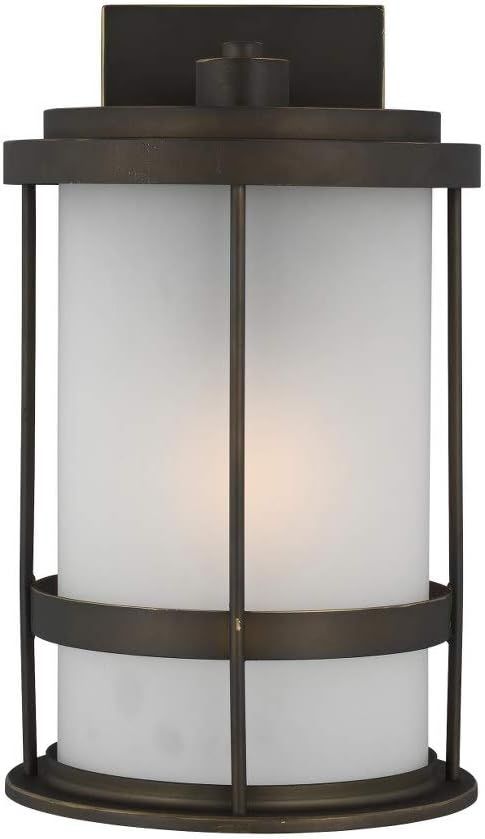 Antique Bronze Outdoor Wall Lantern with Frosted Glass Shade