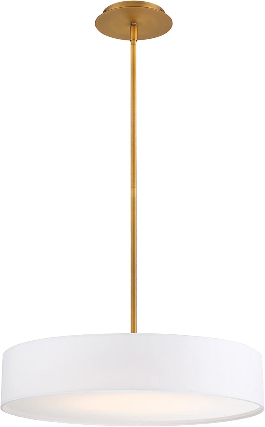 Aged Brass Manhattan Drum LED Pendant, Energy Star Certified