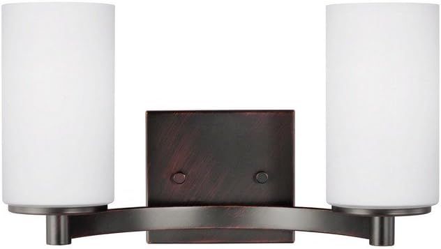 Hettinger Bronze Etched Glass 2-Light LED Bathroom Vanity Light