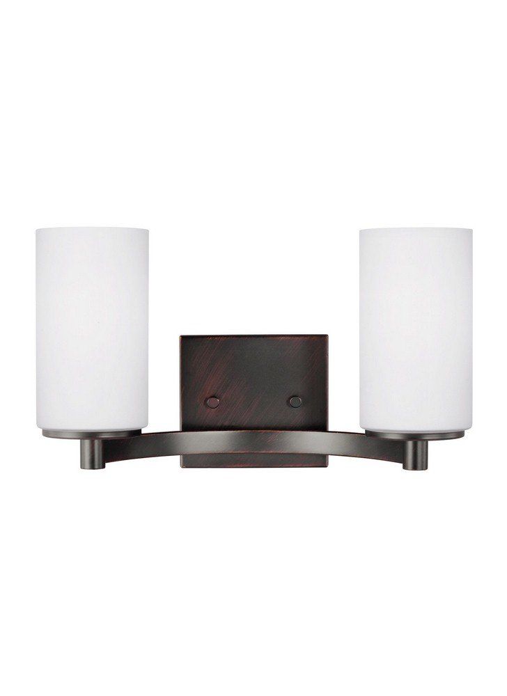 Hettinger Bronze Etched Glass 2-Light LED Bathroom Vanity Light