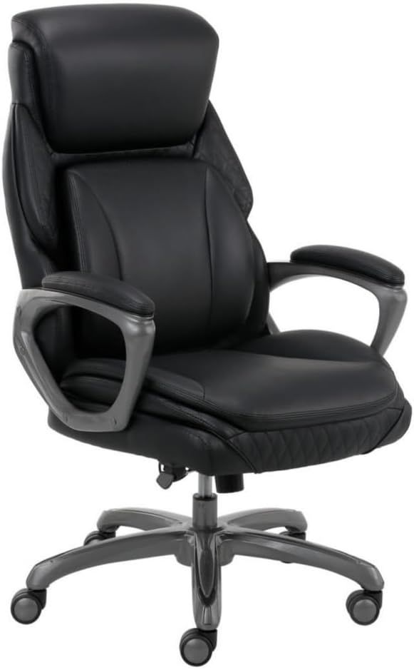 Zander Black Polyurethane Big & Tall Executive Swivel Chair