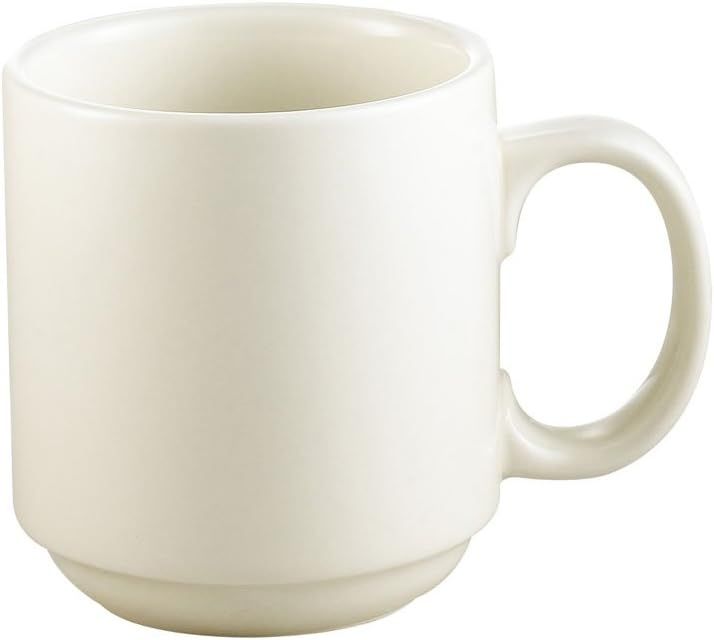 White Ceramic 10oz Microwave Safe Stacking Mug