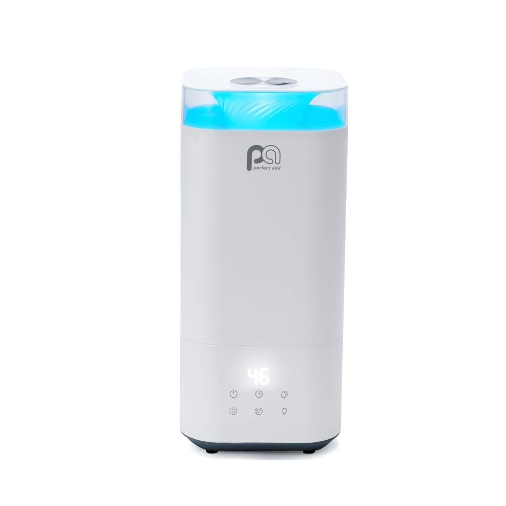 1.32 Gallon White Ultrasonic Cool Mist Humidifier with Night Light