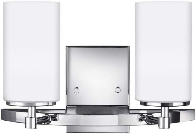 Alturas Chrome Cylinder 2-Light Wall Sconce with Etched White Glass