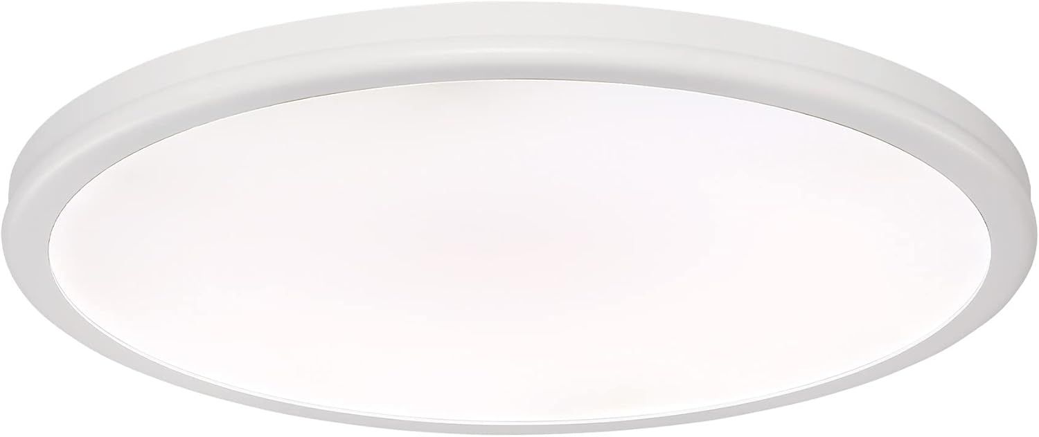 Geos 15" Super Slim White LED Flush Mount for Indoor/Outdoor