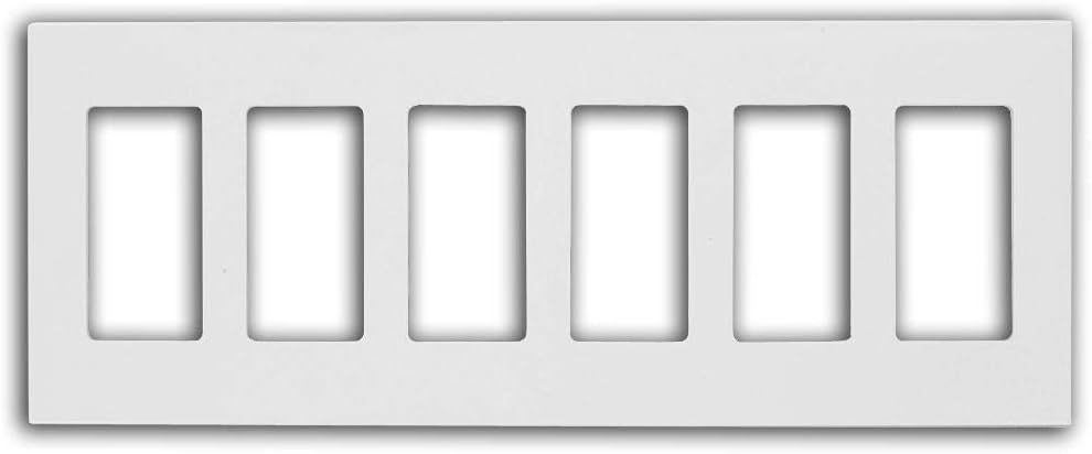 White Screwless 6-Gang Decora Wallplate