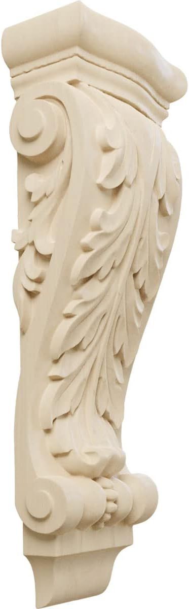 Large Acanthus Pilaster Rubberwood Corbel, 20" Height