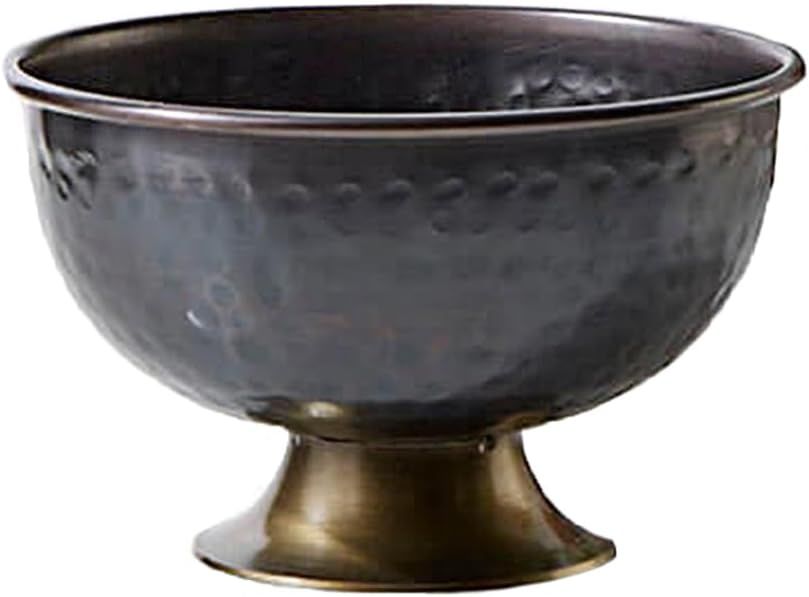 Vintage Hammered Copper Compote Bowl, 32 oz