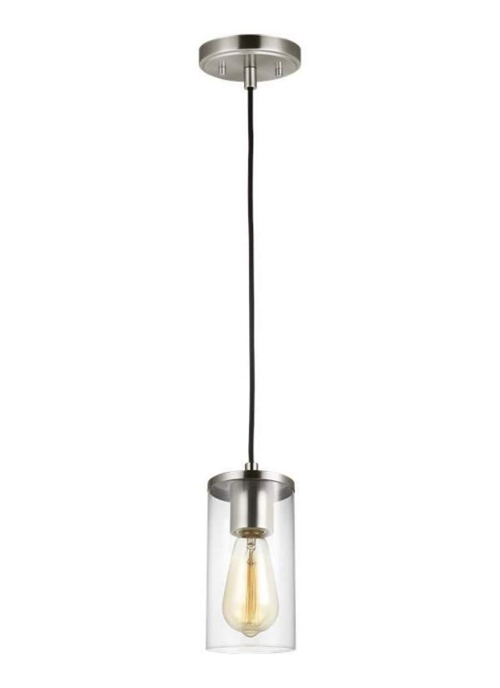Zire Mini 4" Brushed Nickel Pendant with Clear Glass Shade
