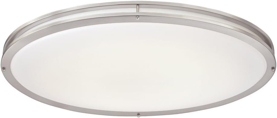 32-Inch Oval Brushed Nickel LED Flush Mount for Indoor/Outdoor