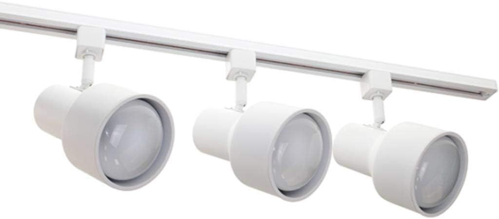 White 4-Foot Adjustable Track Lighting Kit with Step Heads