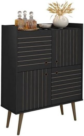 Bogart Black Mid-Century Modern Office Accent Cabinet