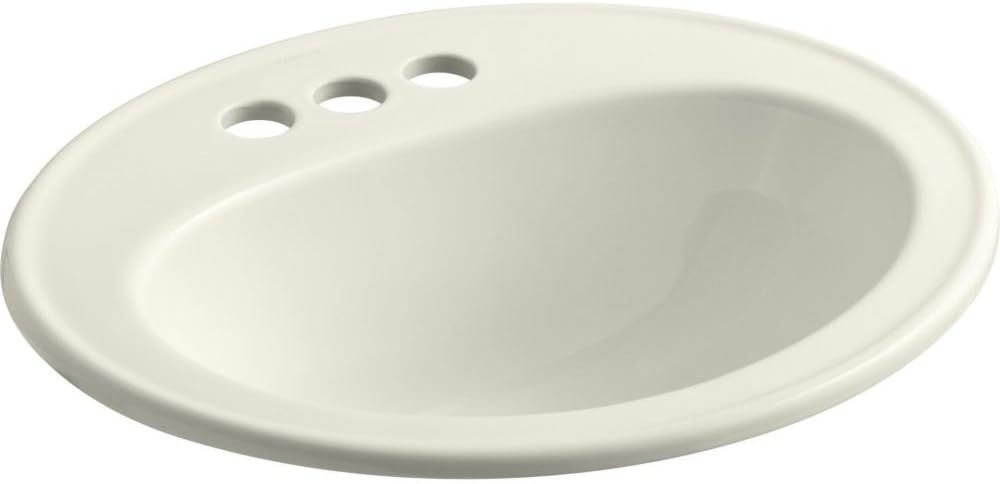 Pennington Classic Biscuit Oval Ceramic Self-Rimming Bathroom Sink