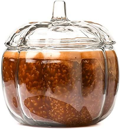 Pumpkin Shaped Glass Jar Candle with Spiced Scent, 64 oz