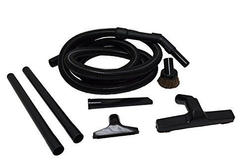 Black 7-Piece Vacuum Cleaner Attachment Kit with 12-Foot Hose