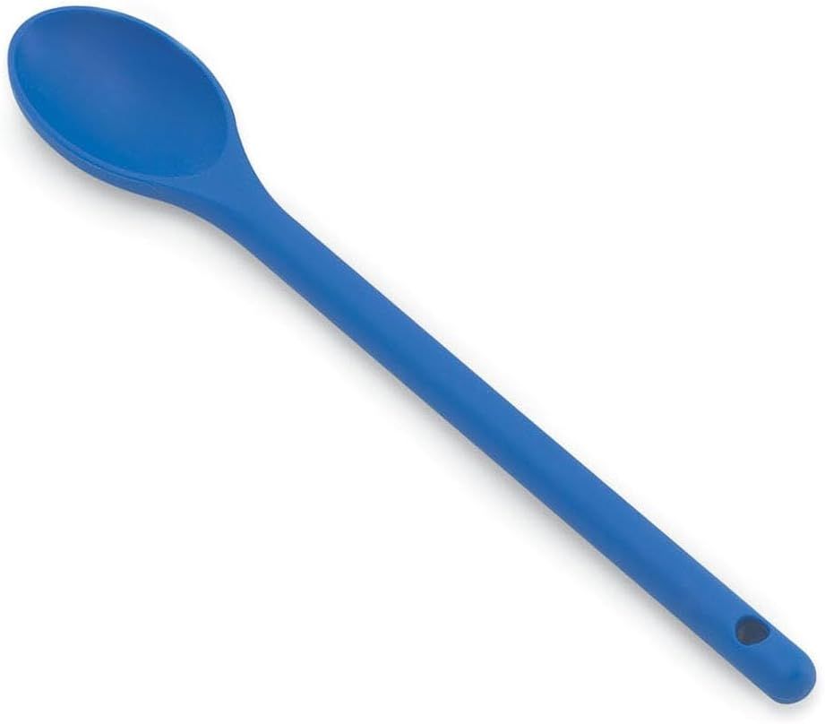 Blue 12" High Heat Nylon Prep Spoon with Insulated Handle