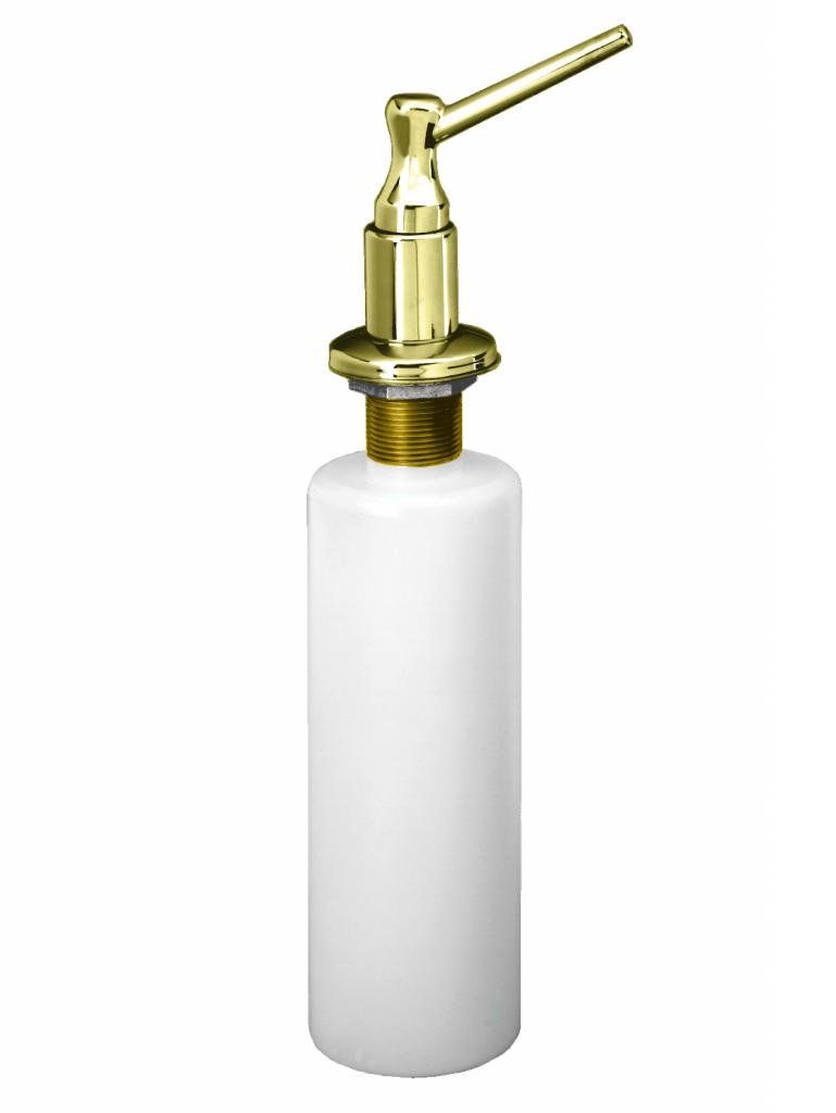 Polished Brass Sink-Mounted Liquid Soap Dispenser with 12 oz Capacity