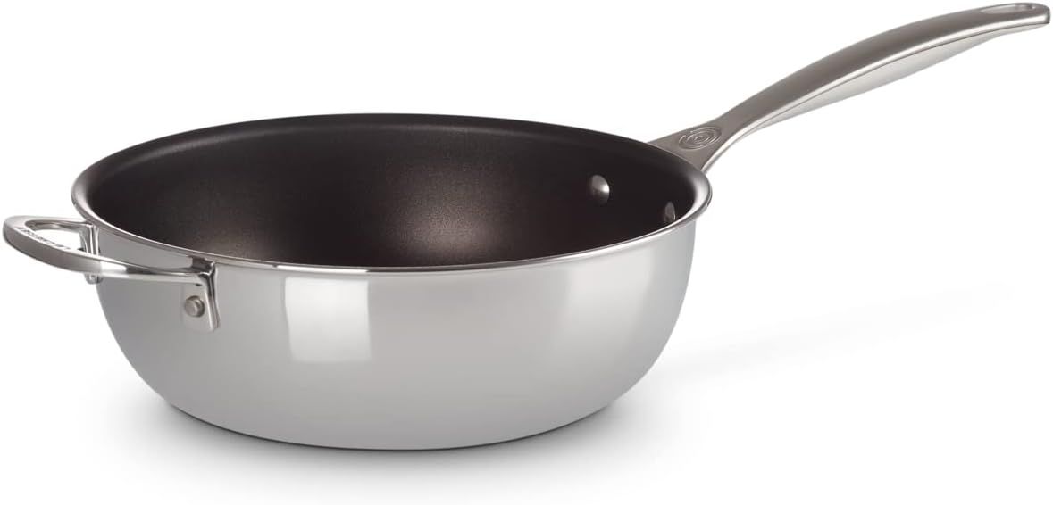 3.5 Quart Silver Stainless Steel Nonstick Saucier Pan