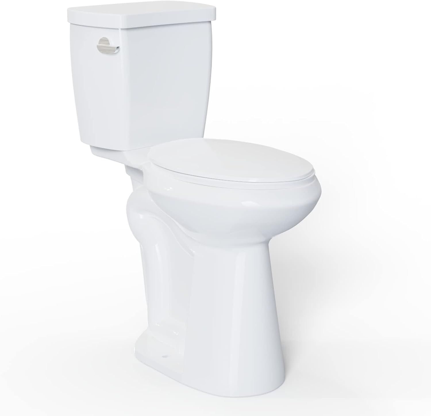 21-Inch White Ceramic Extra Tall Two-Piece Toilet