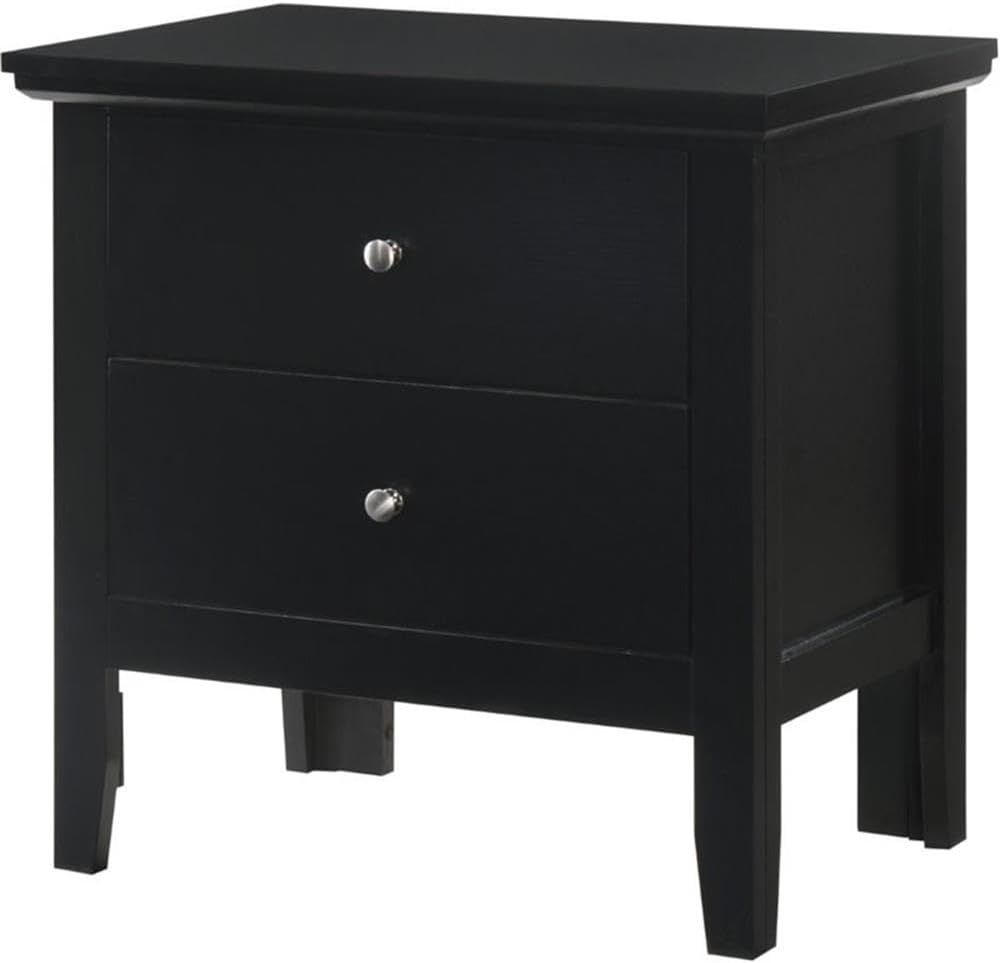 Primo Beige 2-Drawer Nightstand with Nickel Hardware