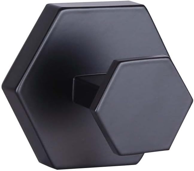 Matte Black Hexagonal Aluminum Wall-Mount Robe Hook