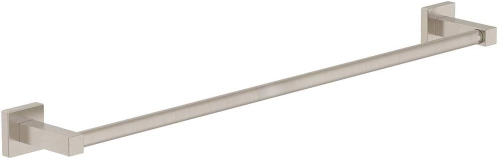 Satin Nickel 24" Wall-Mounted Metal Towel Bar