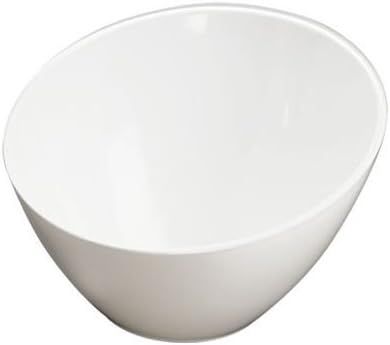 White Slanted Melamine Serving Bowl 12" Diameter