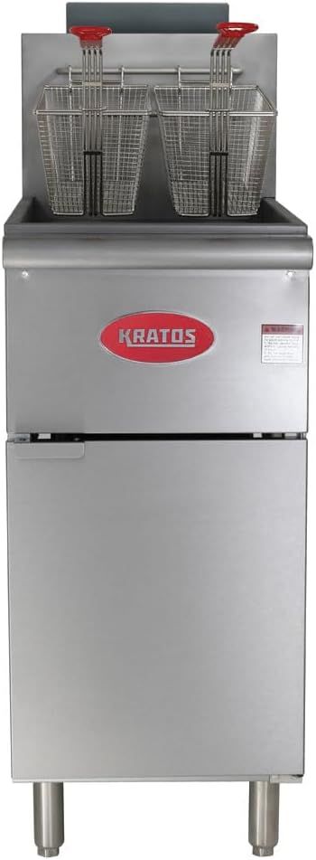 Kratos Stainless Steel Dual Basket Gas Deep Fryer, 40 lb. Capacity