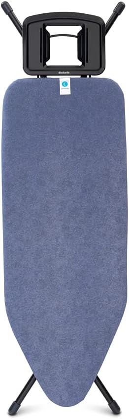 Denim Blue Freestanding Ironing Board with Steam Iron Rest