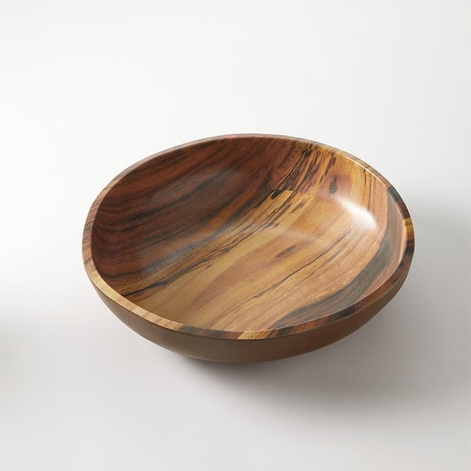 12" Acacia Wood Look Melamine Serving Bowl