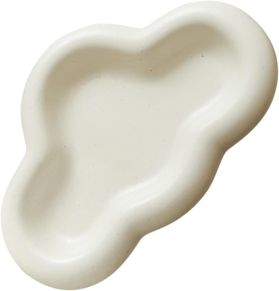 Cream Ceramic Cloud Shaped Jewelry and Trinket Dish