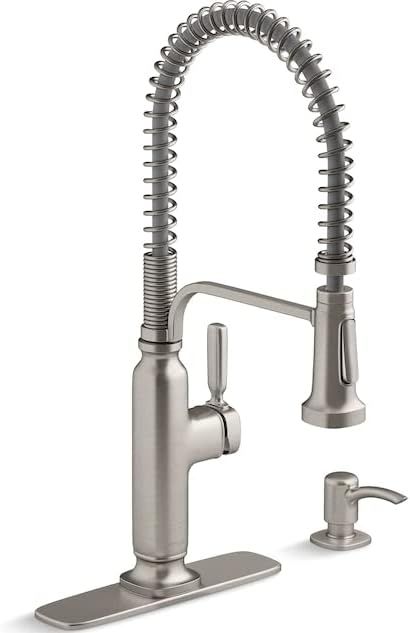 Ealing Stainless Steel Pull-Down Kitchen Faucet with Soap Dispenser