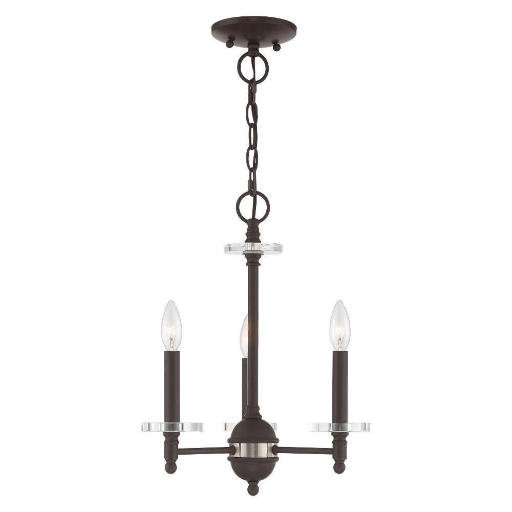 Bancroft Antique Brass Mini Chandelier with Clear Crystal Accents
