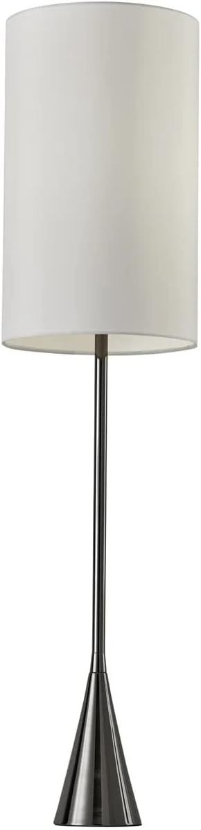 Bella Black Nickel Table Lamp with White Shade