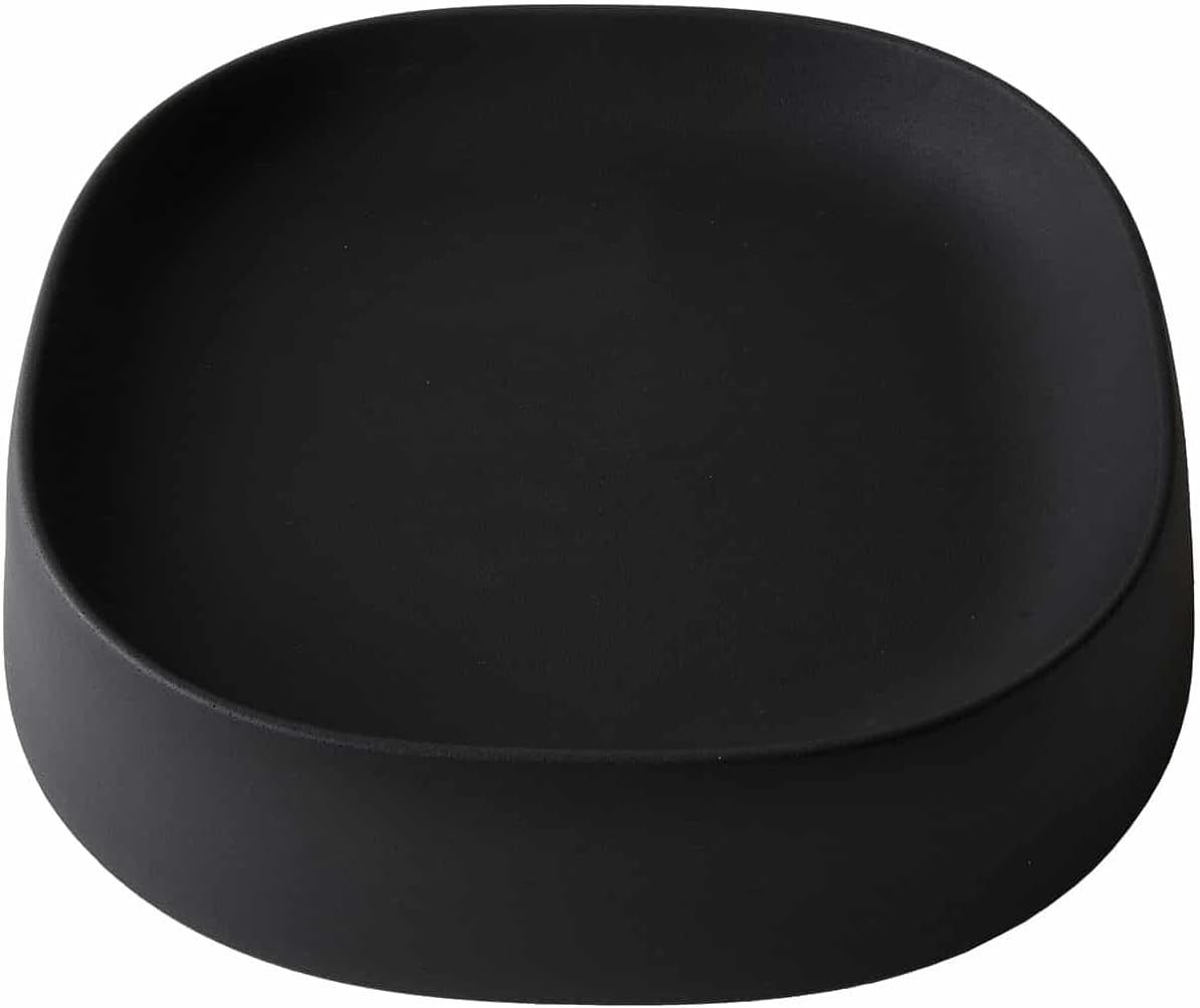 Caviar Black Modern Plant Caddy with Hidden Wheels