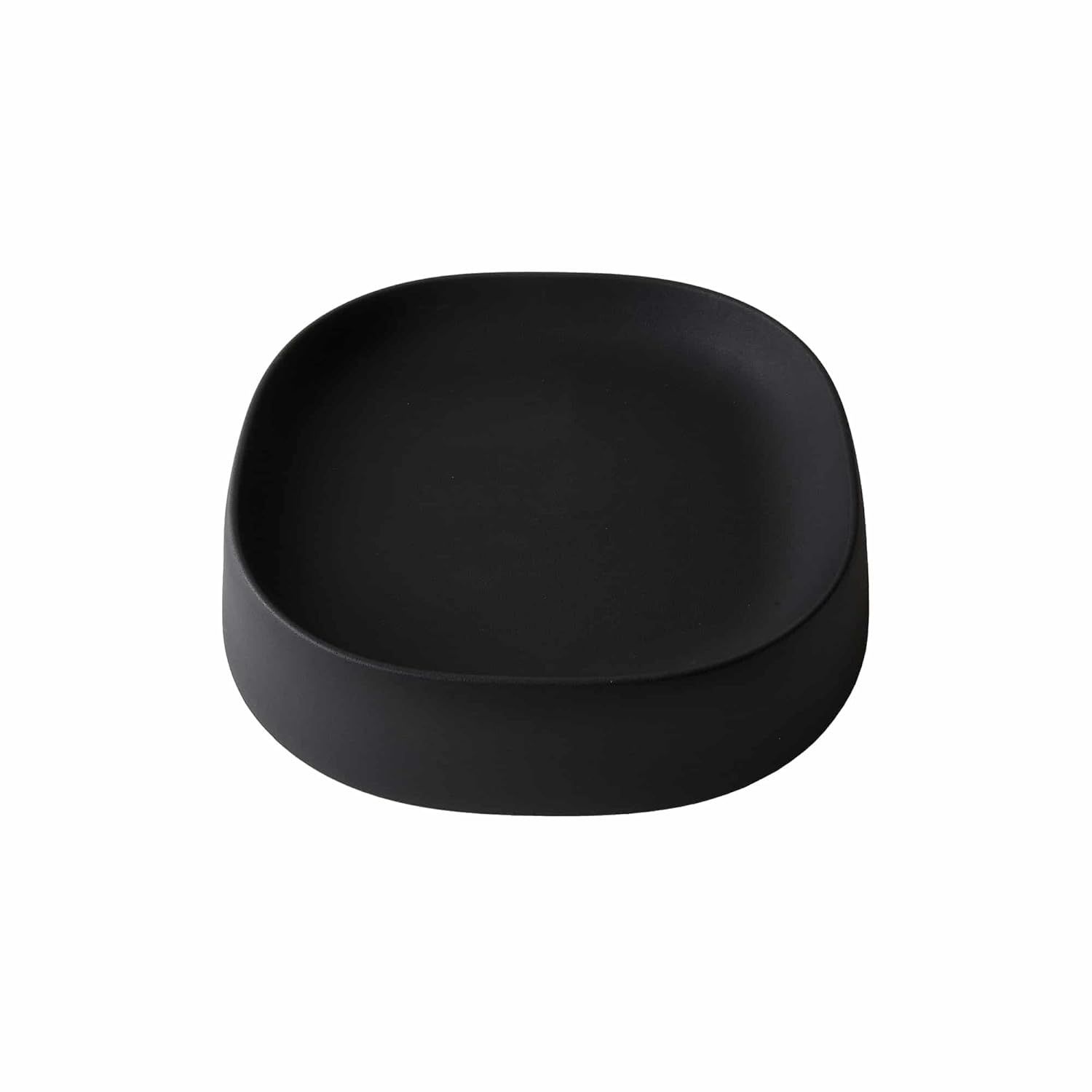 Caviar Black Modern Plant Caddy with Hidden Wheels