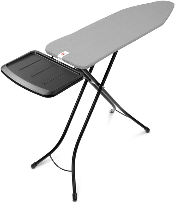 Gray Freestanding Ironing Board with Metal Steam Rest