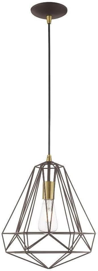 Contemporary Bronze Geometric Mini Pendant Light