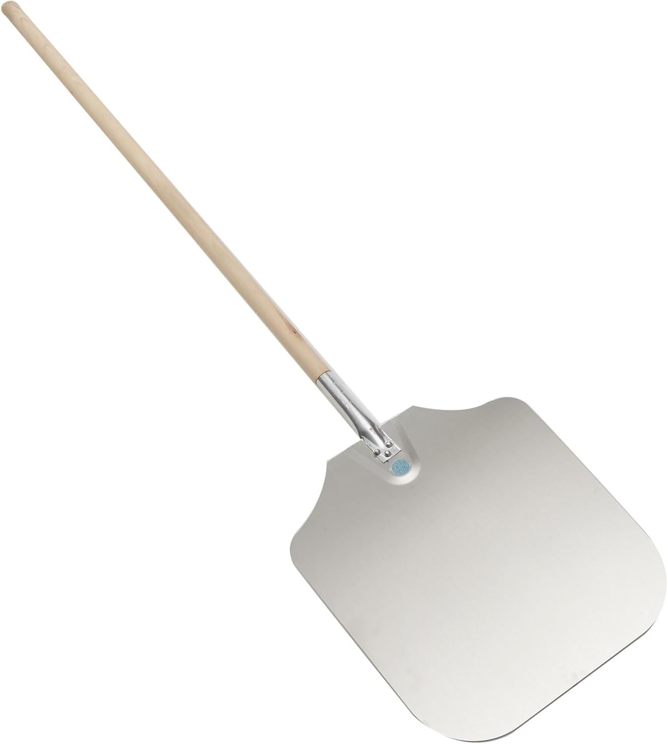 Extra Large Silver Aluminum Pizza Peel with Wood Handle