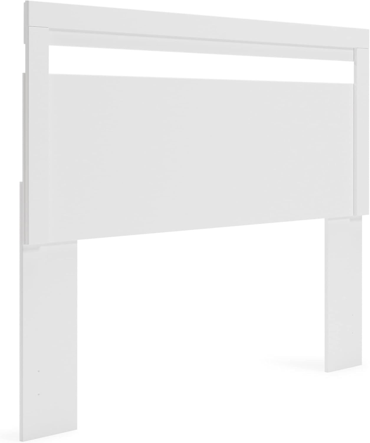 White Transitional Queen Platform Bed with Peekaboo Cutout