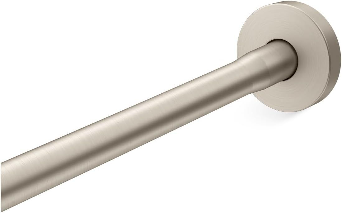 Vibrant Brushed Nickel Curved Stainless Steel Shower Rod