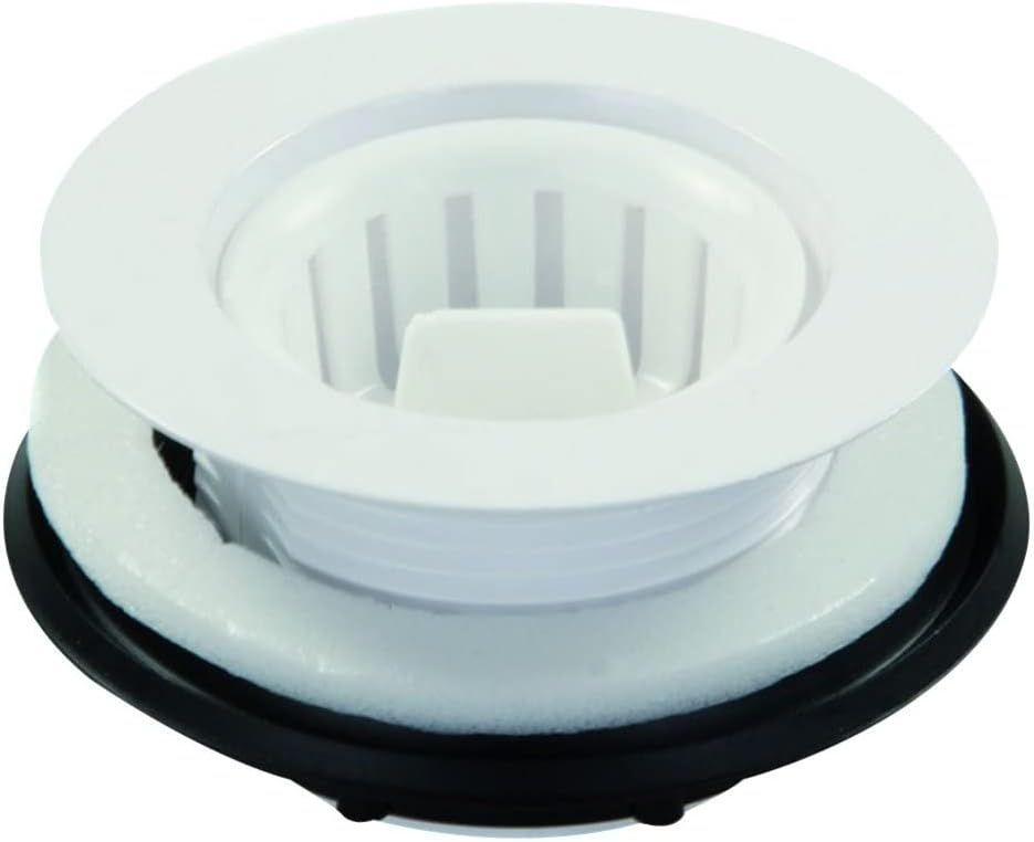 White Plastic Strainer with Threaded Basket for 2 Inch Drain