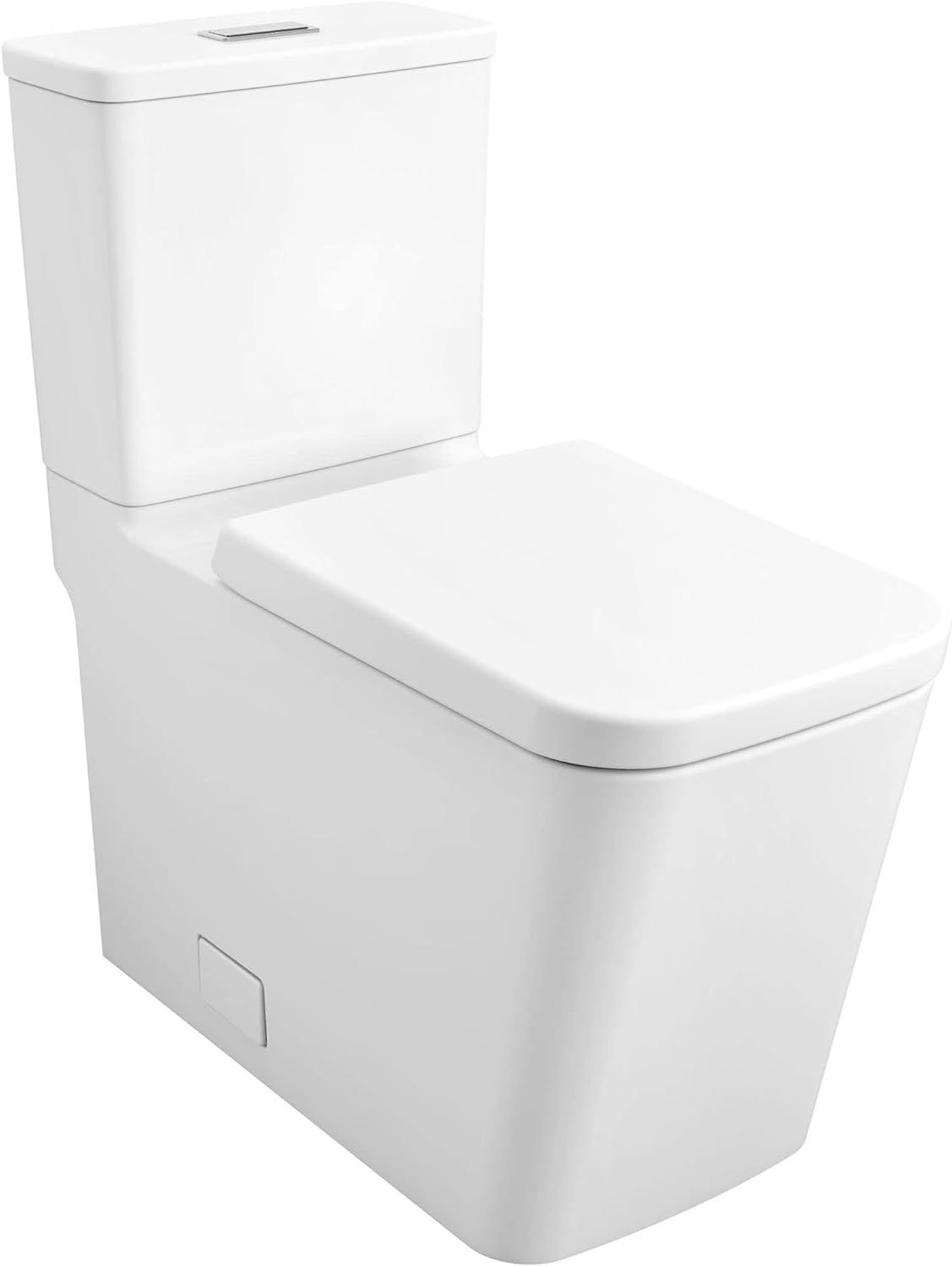 Alpine White Dual Flush Elongated Modern Toilet with Seat