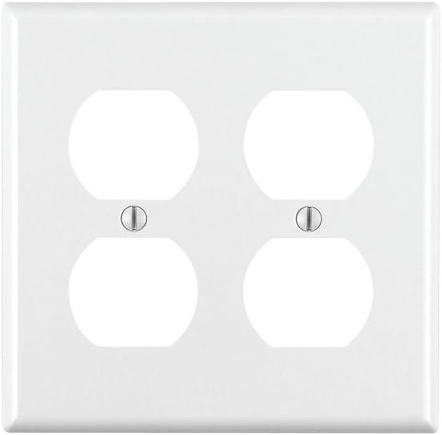 Leviton White 2-Gang Duplex Receptacle Wall Plate