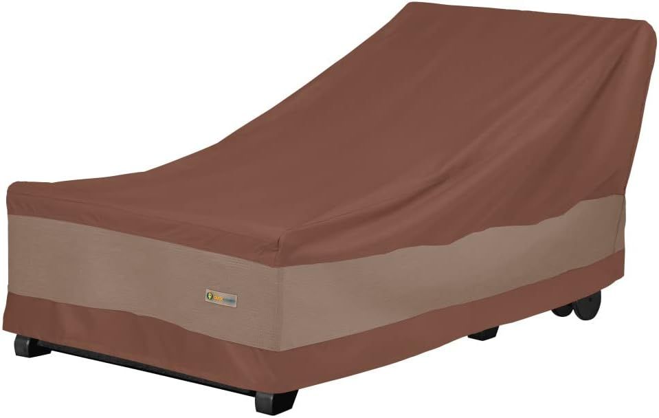 Mocha Cappuccino Brown Polyester Outdoor Chaise Lounge Cover