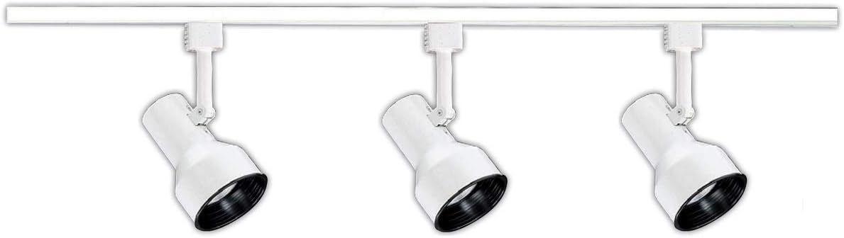 White 4-Foot 3-Light Adjustable LED Track Lighting Kit