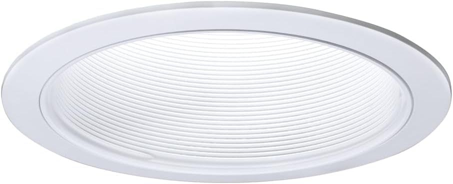 6-Inch Matte White Aluminum Recessed Baffle Trim