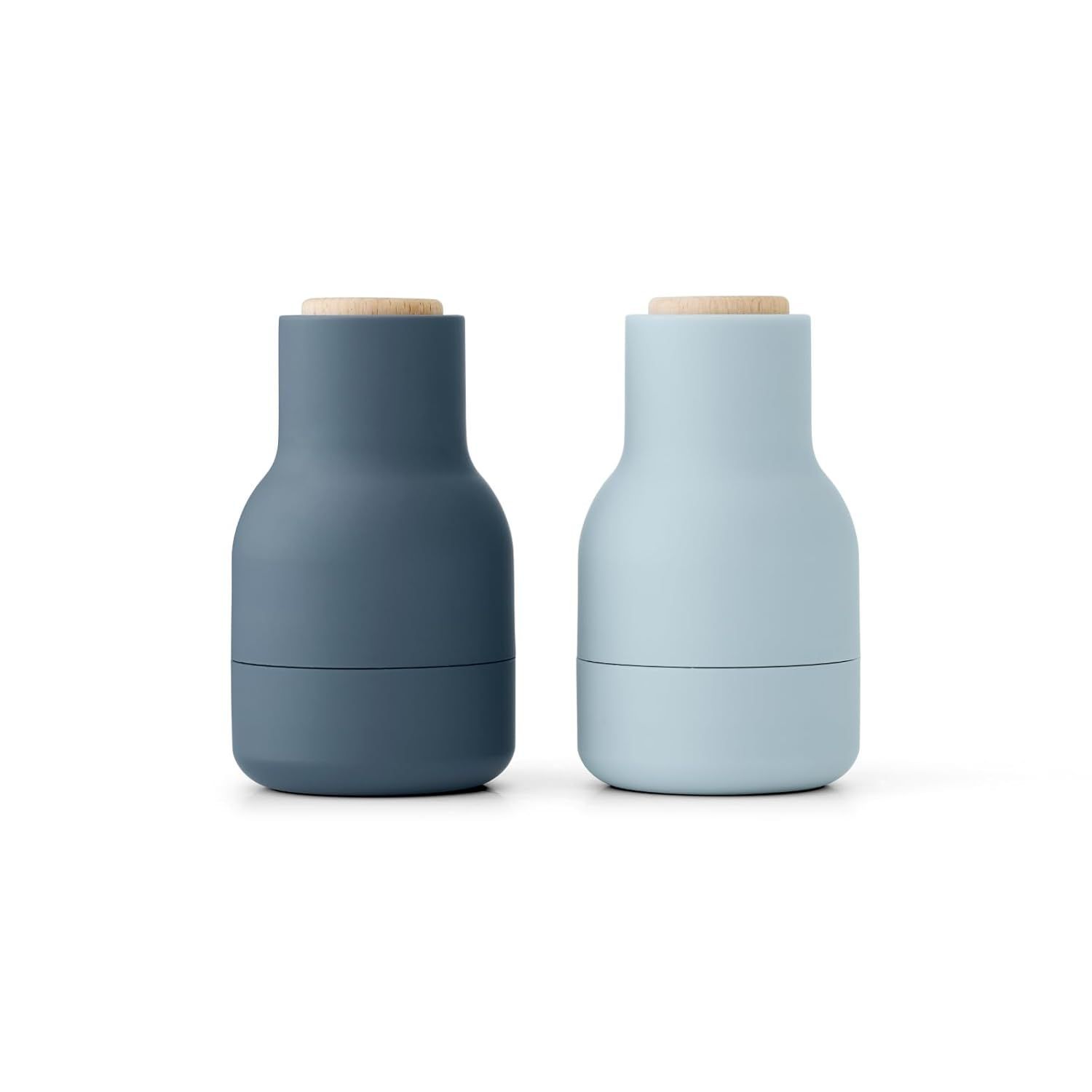 Small Blue and Light Blue Plastic Salt & Pepper Grinder Set